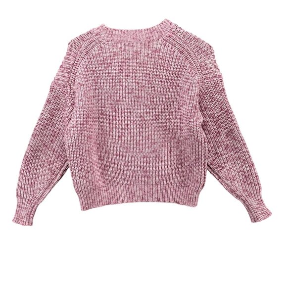 J.CREW Marbled Sweater Womens Pink Chunky Knit Crewneck Cotton Blend Size XS - Picture 2 of 11